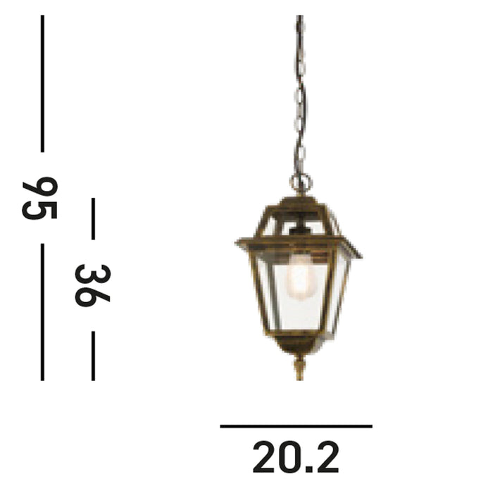 Sospensione Vintage - Decò Nuova Orleans Alluminio Nero E Oro 1 Luce E27