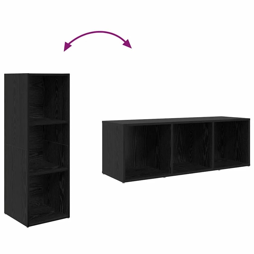Set mobile TV 3 pz Nero Legno ingegnerizzato 3393253