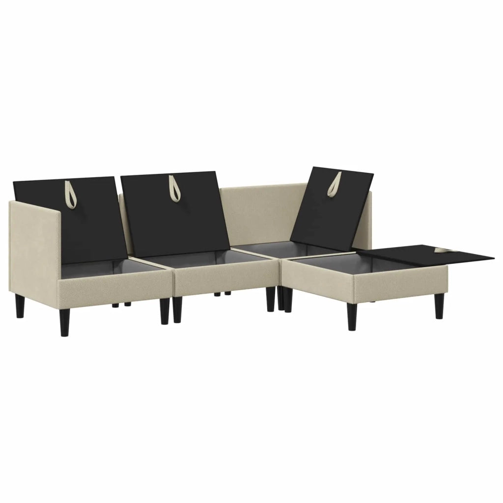Set di mobili per il soggiorno 4 pcs Sabbia Tessuto 3413790