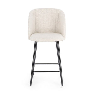 Set 2 Sgabelli Cucina Bouclé Nero Moderno da Interno - FELICIA