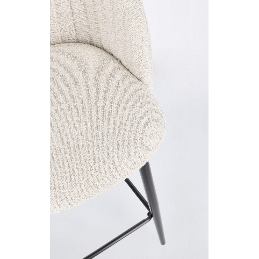 Set 2 Sgabelli Cucina Bouclé Nero Moderno da Interno - FELICIA