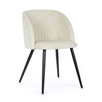 Set 2 Sedie in Velluto Bianco Moderno da Interno - FELICIA Colore: Bianco