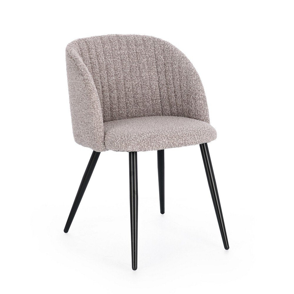 Set 2 Sedie Tessuto Bouclé Bianco Moderno da Interno - FELI Colore: Grigio