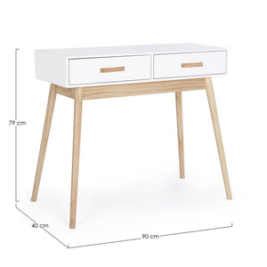 Consolle 2 Cassetti Legno Bianco Moderna da Interno - EXCEPTIONAL