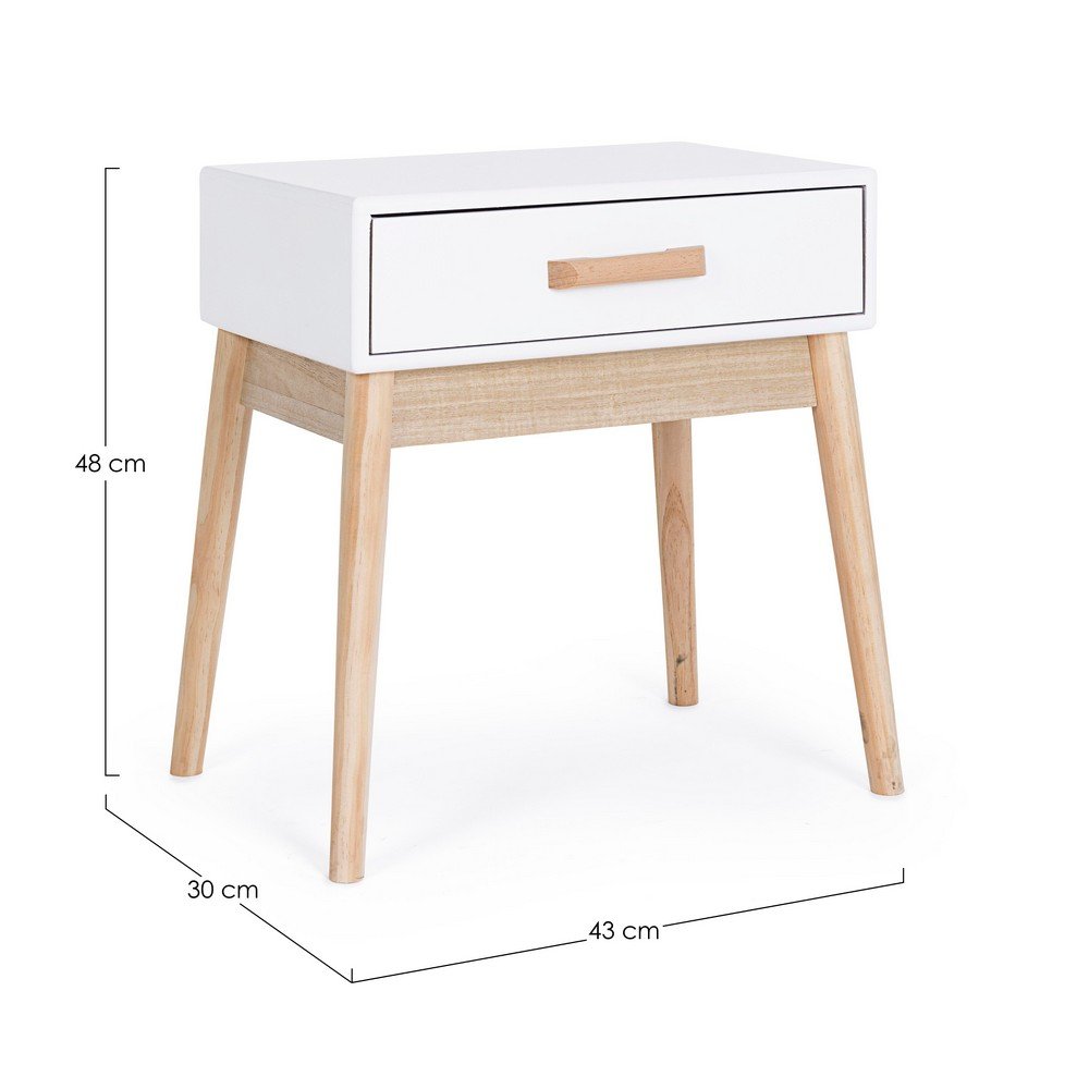 Mobiletto Legno Bianco Moderno da Interno - EXCEPTIONAL