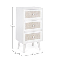 Cassettiera MDF Impiallacciato Bianca Moderna da Interno - EVERETT