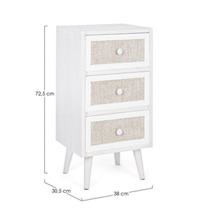 Cassettiera MDF Impiallacciato Bianca Moderna da Interno - EVERETT