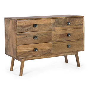 Cassettiera Legno Naturale Rustica da Interno - EVANDER