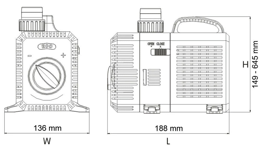 Pompa regolabile per fontane piscine stagni e giardini 5000 litri all'ora 30 watt 16_0002065
