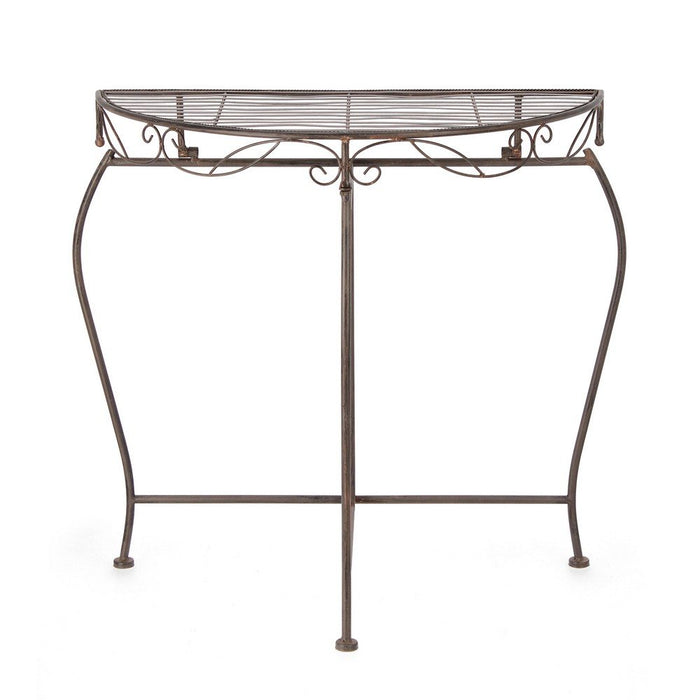 Set 2 Consolle Acciaio Marrone Stile Industriale da Interno - EMMA