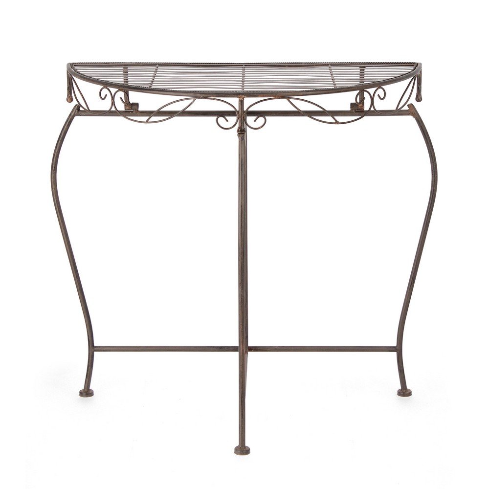 Set 2 Consolle Acciaio Marrone Stile Industriale da Interno - EMMA