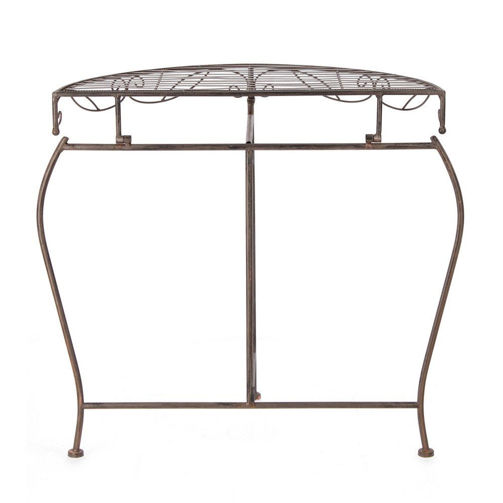 Set 2 Consolle Acciaio Marrone Stile Industriale da Interno - EMMA