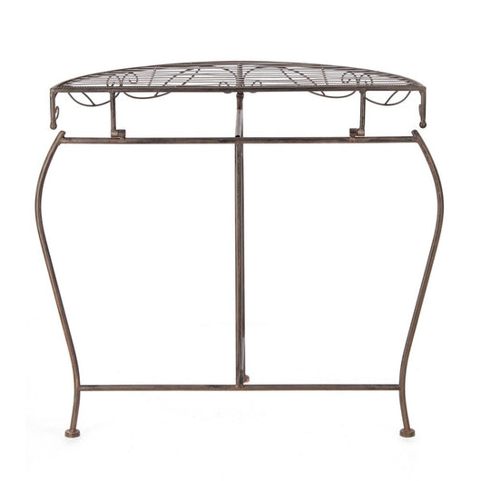 Set 2 Consolle Acciaio Marrone Stile Industriale da Interno - EMMA