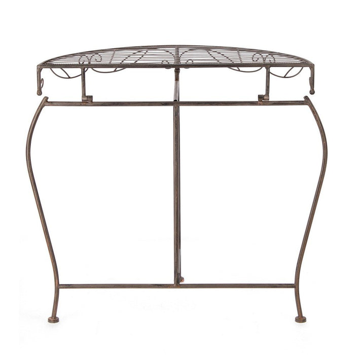 Set 2 Consolle Acciaio Marrone Stile Industriale da Interno - EMMA