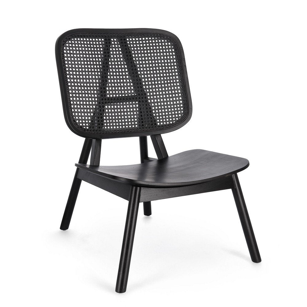 Poltrona in Teak Nero Moderna da Interno - ELOISE Colore: Nero