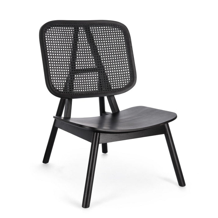 Poltrona in Teak Nero Moderna da Interno - ELOISE Colore: Nero