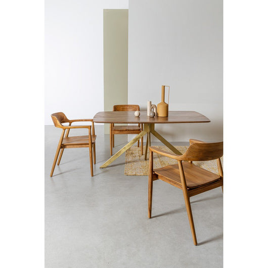 Set 2 Sedie in Teak Marrone Moderno da Interno - ELOISE