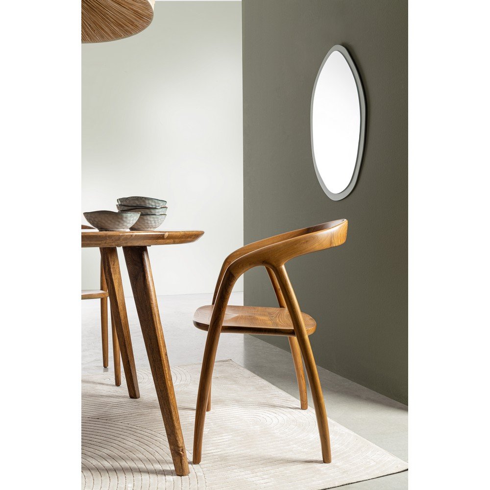 Set 2 Sedie in Teak Marrone Moderno da Interno - ELOISE