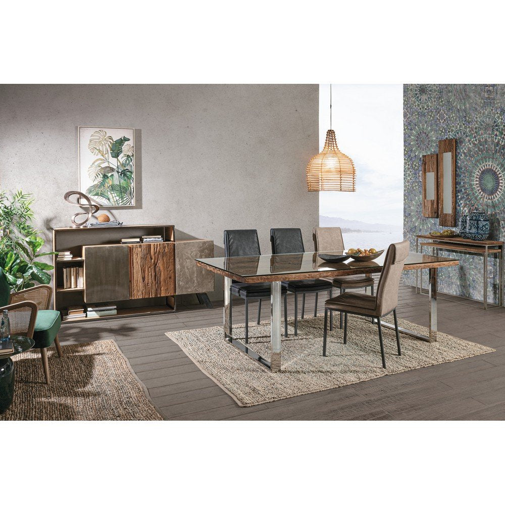 Specchio Legno Naturale Rustico da Parete 25x90 cm - ELLIOTT