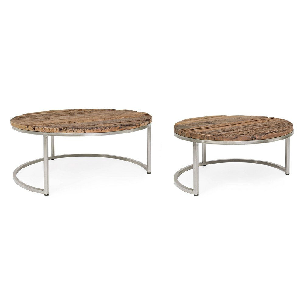 Tavolini Bassi Legno Marrone Industriale da Interno - ELLIOTT