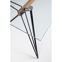 Tavolo Vetro Nero Industriale da Interno 160x80 cm - ELIAN
