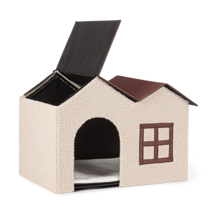 Set 4 Cucce Casetta Pvc Beige da Interno H40 cm - ELEGANT