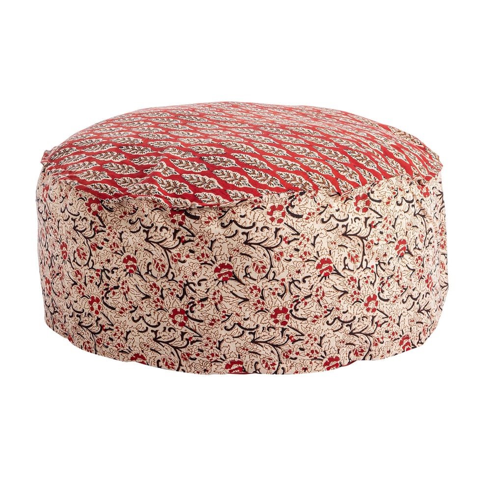 Pouf Cotone Rosso Boho da Interno - ELEGANCE
