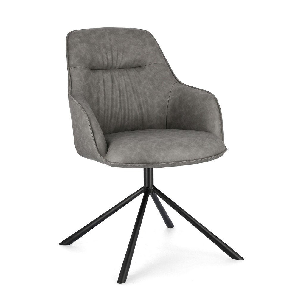 Set 2 Poltrone in Ecopelle Nera Moderna da Interno - EFFORTLESS Colore: Grigio