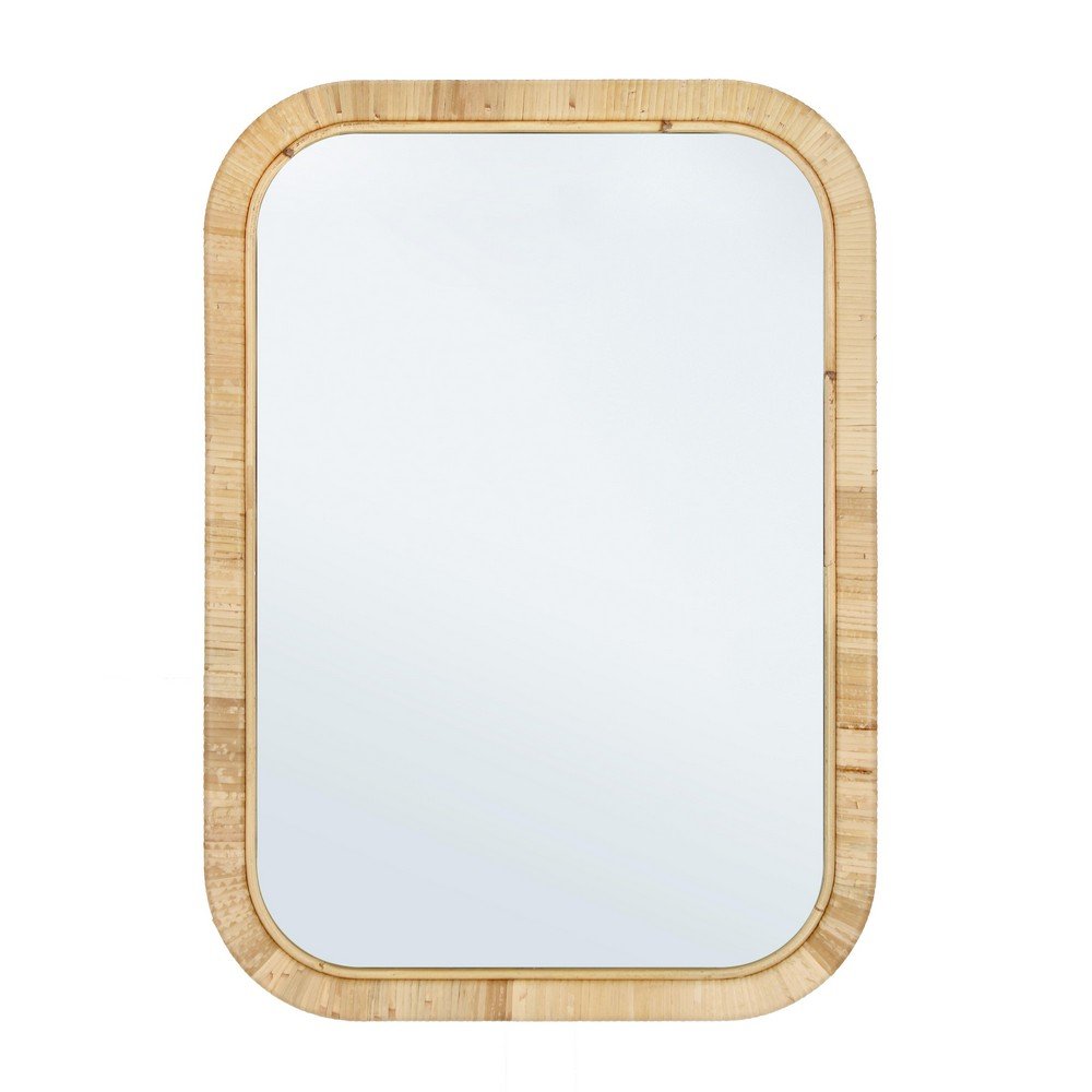 Specchio Rettangolare Legno Marrone Moderno da Parete 50x70 - EDWARDS