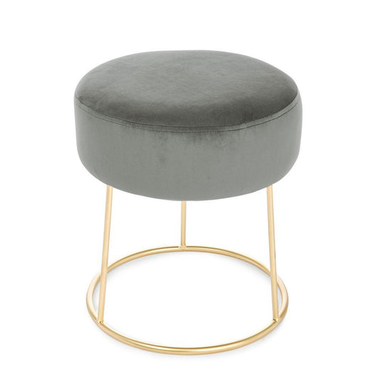 Sgabello in Velluto Grigio Moderno da Interno 35 cm - DONOVAN Colore: Grigio