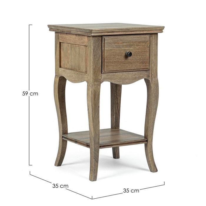 Comodino Legno Marrone Rustico da Interno - DOMINIQUE