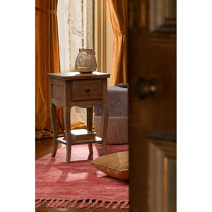 Comodino Legno Marrone Rustico da Interno - DOMINIQUE