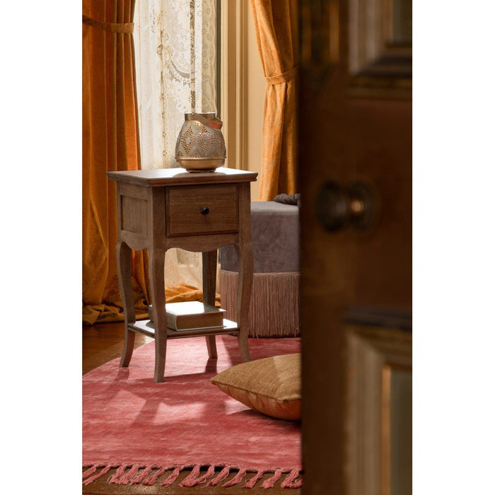 Comodino Legno Marrone Rustico da Interno - DOMINIQUE