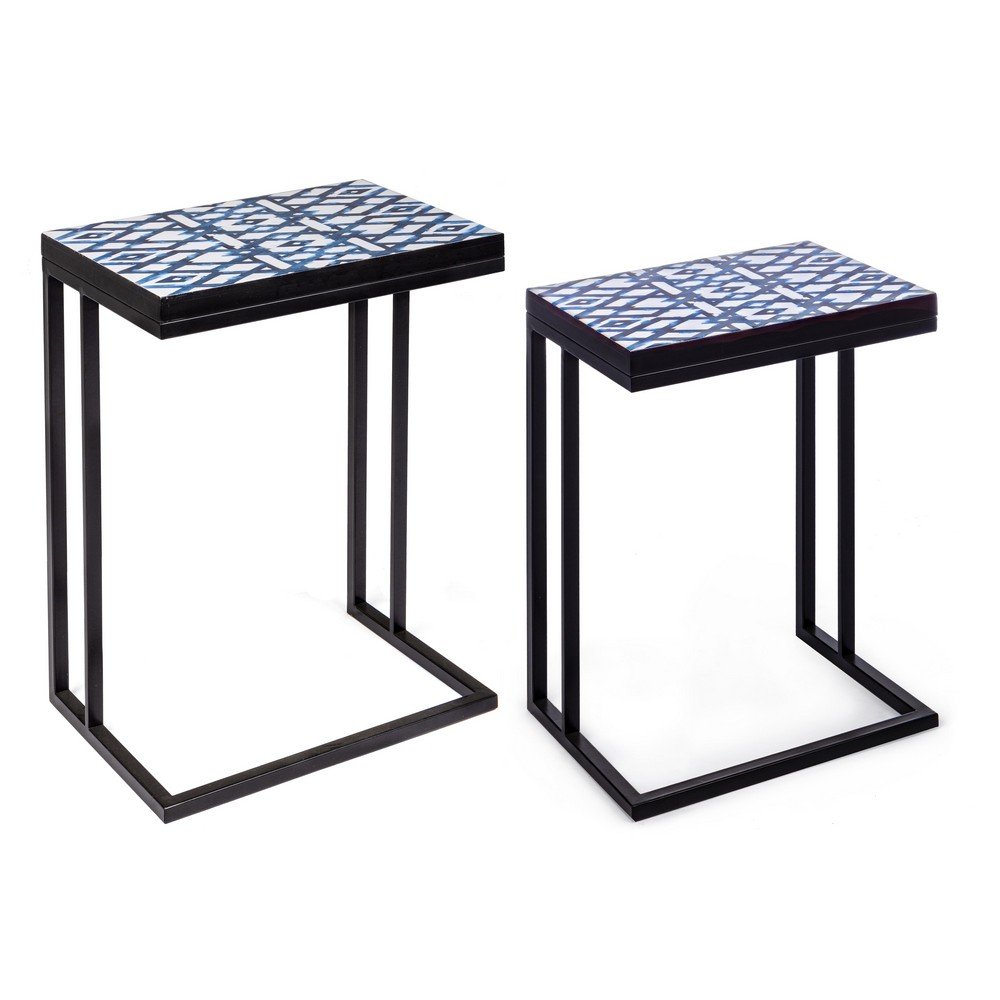 Tavolini Nero Stile Moderno da Interno - DECLAN