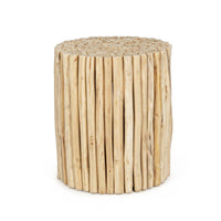 Tavolino in Teak Marrone Rustico da Interno - DANTE