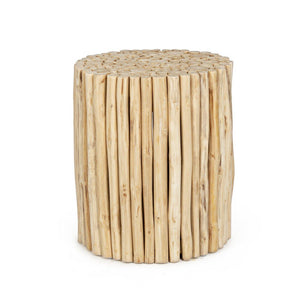 Tavolino in Teak Marrone Rustico da Interno - DANTE