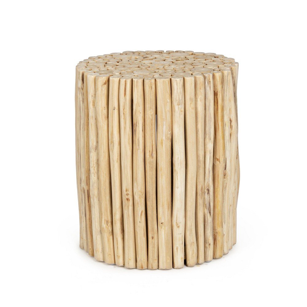 Tavolino in Teak Marrone Rustico da Interno - DANTE