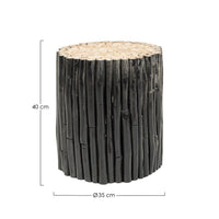 Tavolino in Teak Nero Stile Rustico da Interno - DANTE