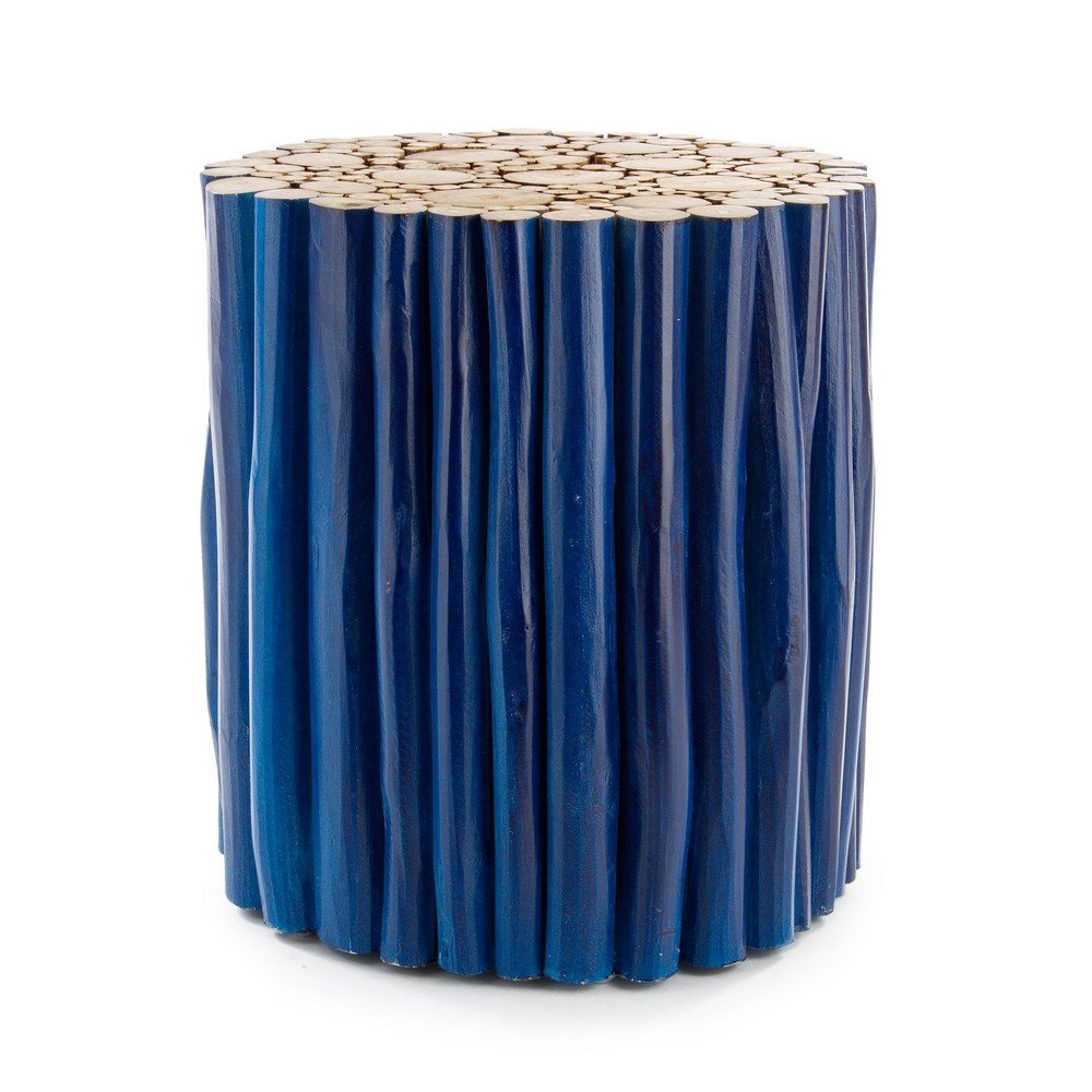 Tavolino in Teak Blu Moderno da Interno - DANTE