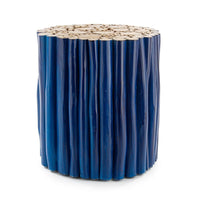 Tavolino in Teak Blu Moderno da Interno - DANTE