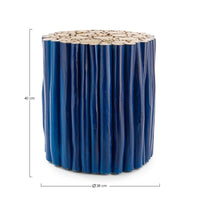 Tavolino in Teak Blu Moderno da Interno - DANTE