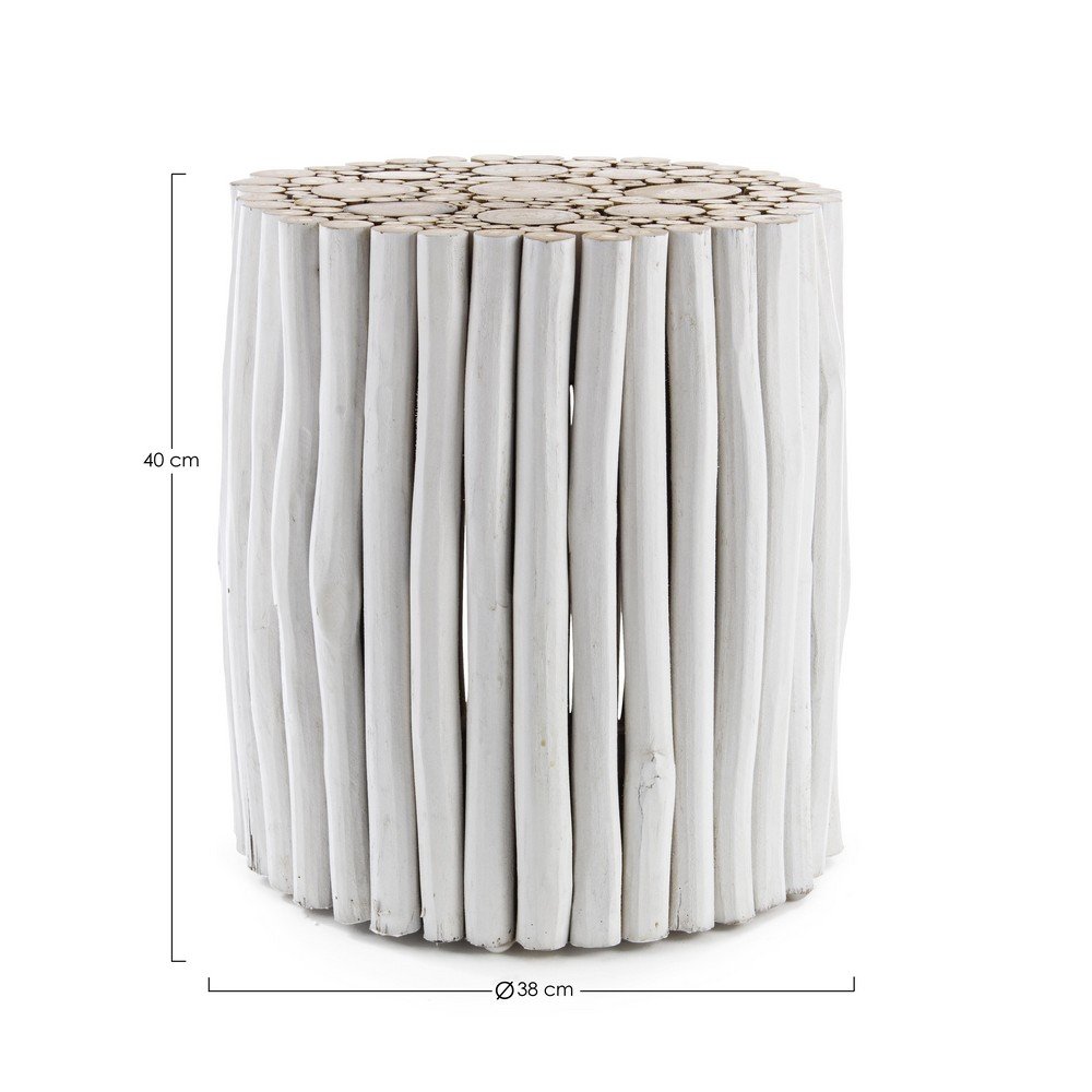 Tavolino in Legno Bianco Rustico da Interno - DANTE