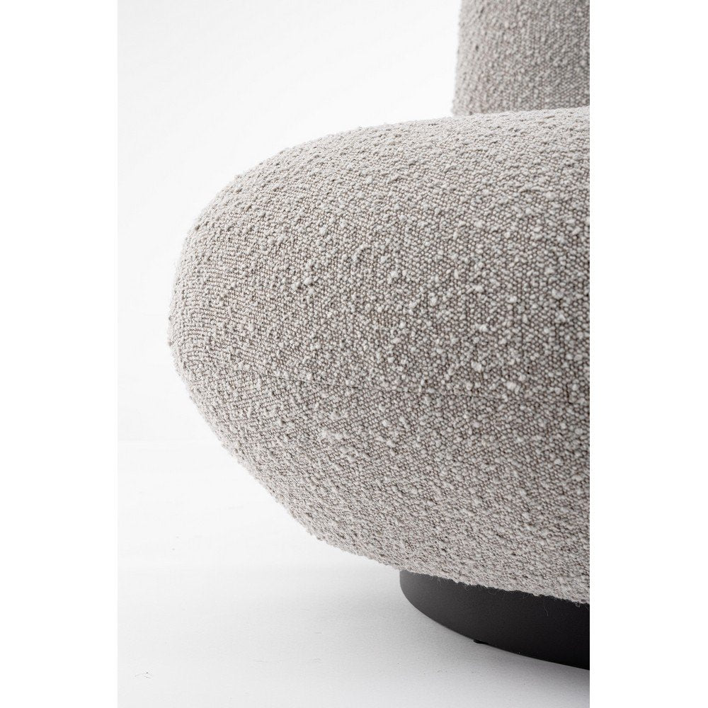 Poltrona Bouclé Grigia Moderna da Interno - DANIEL