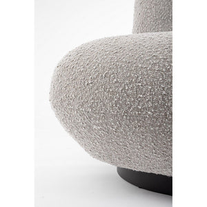 Poltrona Bouclé Grigia Moderna da Interno - DANIEL