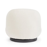 Poltrona Girevole Bouclé Bianco Moderna da Interni - DANIEL