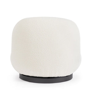 Poltrona Girevole Bouclé Bianco Moderna da Interni - DANIEL