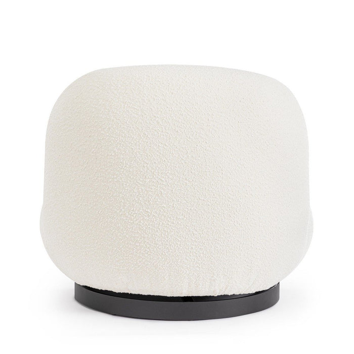 Poltrona Girevole Bouclé Bianco Moderna da Interni - DANIEL