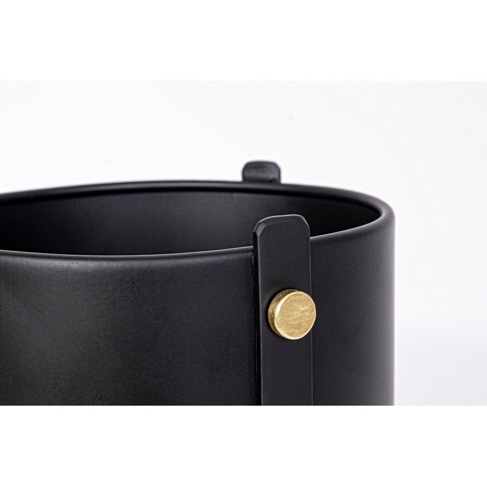 Tavolino Porta Pianta Acciaio Nero Moderno da Interno - DAMON