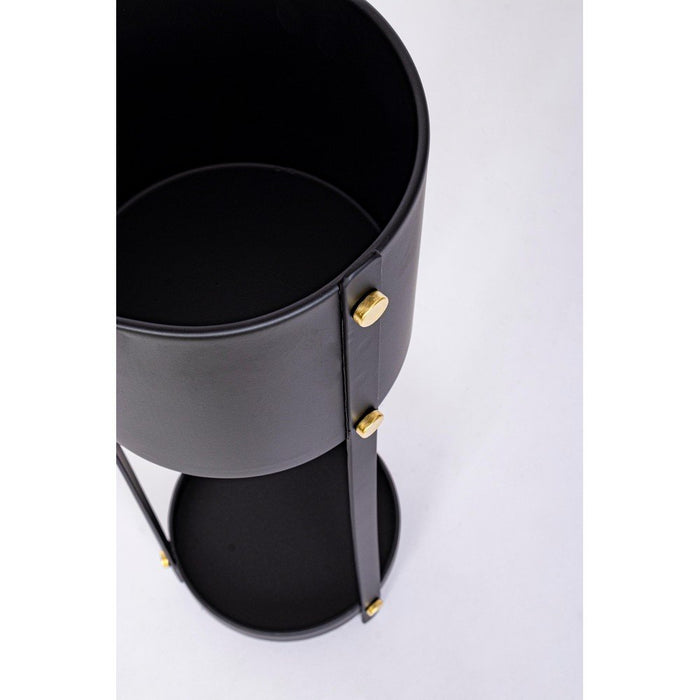 Tavolino Porta Pianta Acciaio Nero Moderno da Interno - DAMON