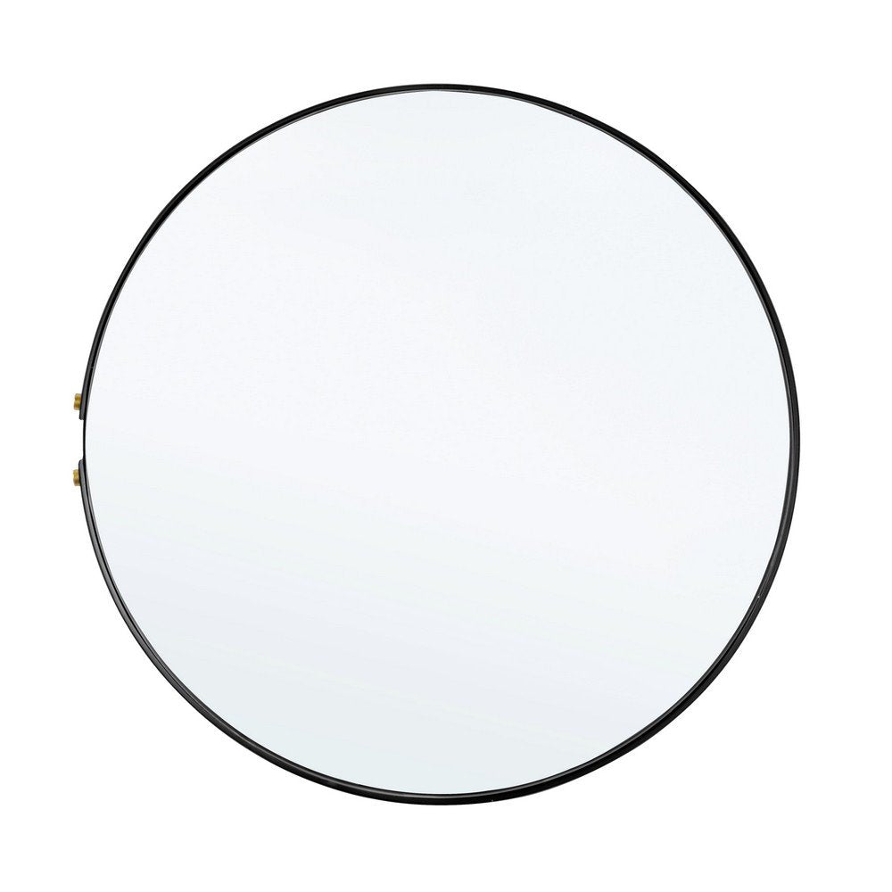 Specchio Tondo Acciaio Nero Moderno da Parete 66 cm - DAMON